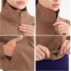 imageFlygo Womens 12 Zip Athletic Yoga Jacket Long Sleeve Active Pullover SweatshirtBrown