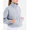 imageFlygo Womens 12 Zip Athletic Yoga Jacket Long Sleeve Active Pullover SweatshirtGrey