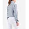 imageFlygo Womens 12 Zip Athletic Yoga Jacket Long Sleeve Active Pullover SweatshirtGrey