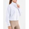 imageFlygo Womens 12 Zip Athletic Yoga Jacket Long Sleeve Active Pullover SweatshirtWhite