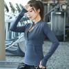 imageFlygo Womens 12 Zip Long Sleeve Workout Yoga Jacket Sports Shirt with Thumbhole PocketBlue