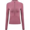 imageFlygo Womens 12 Zip Long Sleeve Workout Yoga Jacket Sports Shirt with Thumbhole PocketRed