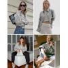 imageFlygo Womens Button Down Striped Shirt Casual Collared Cotton Oversized Long Sleeve Work Blouse TopsBlack