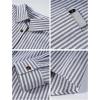 imageFlygo Womens Button Down Striped Shirt Casual Collared Cotton Oversized Long Sleeve Work Blouse TopsBlack