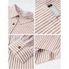 imageFlygo Womens Button Down Striped Shirt Casual Collared Cotton Oversized Long Sleeve Work Blouse TopsBrown