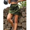 imageFlygo Womens Cargo Skirts Casual Drawstring Paper Bag High Waist Mini Skirt with PocketsArmy Green