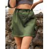 imageFlygo Womens Cargo Skirts Casual Drawstring Paper Bag High Waist Mini Skirt with PocketsArmy Green