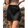 imageFlygo Womens Cargo Skirts Casual Drawstring Paper Bag High Waist Mini Skirt with PocketsBlack