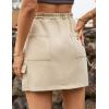 imageFlygo Womens Cargo Skirts Casual Drawstring Paper Bag High Waist Mini Skirt with PocketsKhaki