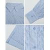imageFlygo Womens Casual 2 Piece Outfits Puff Sleeve Button Down Blouse High Waisted Shorts SetBlue