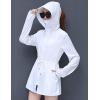 imageFlygo Womens Casual Jackets UPFUV 50 Full Zip Hoodie Outdoor Sports Rash Guard ShirtsWhite