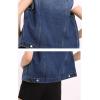 imageFlygo Womens Casual Plus Size Buttoned Distressed Washed Denim Vest Sleeveless Jean Jacket W Chest Flap PocketsRipped Blue