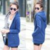 imageFlygo Womens Casual Warm Sherpa Lined Full Zip Hoodie Sweatshirt Jacket OutwearBlue