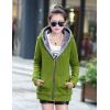 imageFlygo Womens Casual Warm Sherpa Lined Full Zip Hoodie Sweatshirt Jacket OutwearGreen