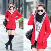 imageFlygo Womens Casual Warm Sherpa Lined Full Zip Hoodie Sweatshirt Jacket OutwearRed