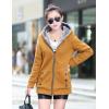 imageFlygo Womens Casual Warm Sherpa Lined Full Zip Hoodie Sweatshirt Jacket OutwearYellow