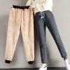 imageFlygo Womens Causal Thick Fleece Sherpa Lined Trousers Basic High Waist Sport PantGrey