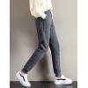 imageFlygo Womens Causal Thick Fleece Sherpa Lined Trousers Basic High Waist Sport PantGrey