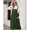 imageFlygo Womens Corduroy Jumper Overall Pinafore Midi Dress Skirt with PocketsArmy Green