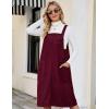 imageFlygo Womens Corduroy Jumper Overall Pinafore Midi Dress Skirt with PocketsBurgundy