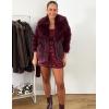 imageFlygo Womens Faux Fur Coat Fluffy Faux Fur Jacket Long Sleeve Lapel Furry Winter Jackets Shaggy Parka Short CoatWineRedS