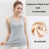 imageFlygo Womens Fleece Lined Tank Top Thermal Skinny Underwear TopsBlack