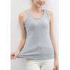 imageFlygo Womens Fleece Lined Tank Top Thermal Skinny Underwear TopsGrey