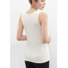 imageFlygo Womens Fleece Lined Tank Top Thermal Skinny Underwear TopsWhite
