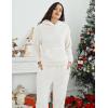 imageFlygo Womens Fluffy Pajamas Sets Fleece Loungewear Pullover Bear Ear Fuzzy Hoodie Plush Pants 2 Piece Sleepwear with PocketsBeige