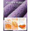 imageFlygo Womens Fluffy Pajamas Sets Fleece Loungewear Pullover Bear Ear Fuzzy Hoodie Plush Pants 2 Piece Sleepwear with PocketsPurple