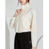 imageFlygo Womens Full Zip Active Running Crop Jacket Casual Long Sleeve SweatshirtBeige