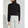 imageFlygo Womens Full Zip Active Running Crop Jacket Casual Long Sleeve SweatshirtBlack