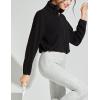 imageFlygo Womens Full Zip Active Running Crop Jacket Casual Long Sleeve SweatshirtBlack
