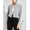 imageFlygo Womens Full Zip Active Running Crop Jacket Casual Long Sleeve SweatshirtGrey