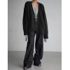 imageFlygo Womens Fuzzy Mohair Cardigan Sweaters V Neck Button Down Long Sleeve Fluffy Knit Open Front Slouchy Furry SweaterBlack
