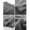 imageFlygo Womens Fuzzy Mohair Cardigan Sweaters V Neck Button Down Long Sleeve Fluffy Knit Open Front Slouchy Furry SweaterGrey