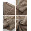 imageFlygo Womens Fuzzy Mohair Cardigan Sweaters V Neck Button Down Long Sleeve Fluffy Knit Open Front Slouchy Furry SweaterKhaki