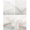 imageFlygo Womens Fuzzy Mohair Cardigan Sweaters V Neck Button Down Long Sleeve Fluffy Knit Open Front Slouchy Furry SweaterWhite