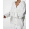 imageFlygo Womens Fuzzy Mohair Cardigan Sweaters V Neck Button Down Long Sleeve Fluffy Knit Open Front Slouchy Furry SweaterWhite