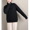 imageFlygo Womens Girls Warm Fleece Sherpa Lined High Neck Pullover SweatshirtBlack