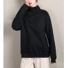 imageFlygo Womens Girls Warm Fleece Sherpa Lined High Neck Pullover SweatshirtBlack