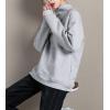 imageFlygo Womens Girls Warm Fleece Sherpa Lined High Neck Pullover SweatshirtLight Grey