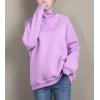 imageFlygo Womens Girls Warm Fleece Sherpa Lined High Neck Pullover SweatshirtLilac