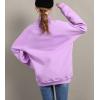 imageFlygo Womens Girls Warm Fleece Sherpa Lined High Neck Pullover SweatshirtLilac