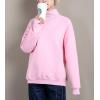 imageFlygo Womens Girls Warm Fleece Sherpa Lined High Neck Pullover SweatshirtPink