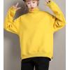 imageFlygo Womens Girls Warm Fleece Sherpa Lined High Neck Pullover SweatshirtYellow