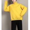 imageFlygo Womens Girls Warm Fleece Sherpa Lined High Neck Pullover SweatshirtYellow