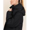 imageFlygo Womens Hooded Oversized Puffer Jacket Zip up Quilted Down Long Sleeve Winter Warm Hoodies Coat1black