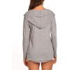 imageFlygo Womens Hoodies Tops Solid V Neck Long Sleeve TShirts Blouse Tunics Drawstring Pullover SweatshirtsBlue