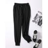 imageFlygo Womens Jogger Sweatpants Drawstring Waist Thermal Fleece Lined Active PantsBlack